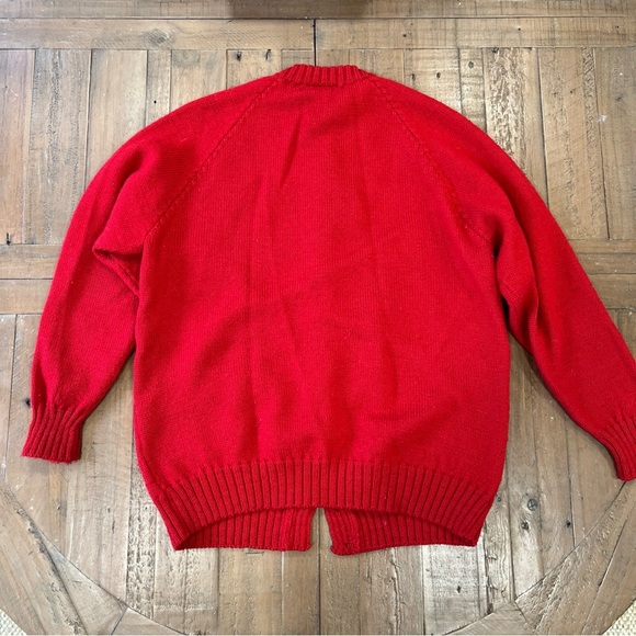 Black Sheep Vintage Wool Cardigan Sweater Women’s Large Red Knit Princess Diana - Picture 5 of 7